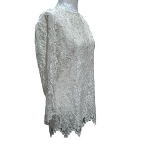 Vintage Sz S* Lace Pearl Sequin Tunic Long Sleeve Christmas Victorian Edwardian